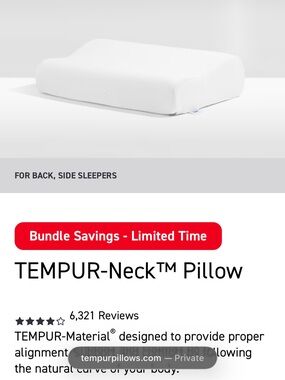 TEMPUR-Neck™ Pillow in White - TEMPUR
